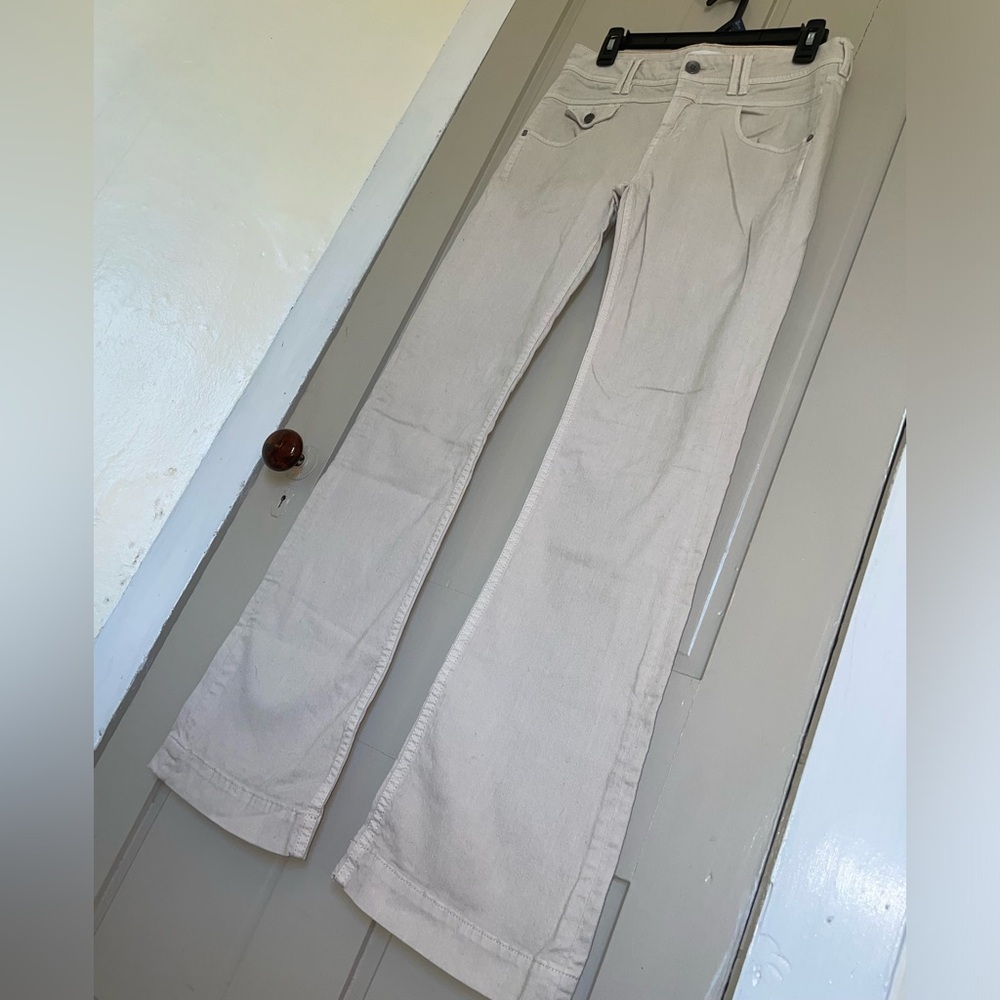 Pilcro And The Letterpress Vintage Slim Cream Ivory Y2K Jeans Flare Leg Casual - Picture 7 of 12
